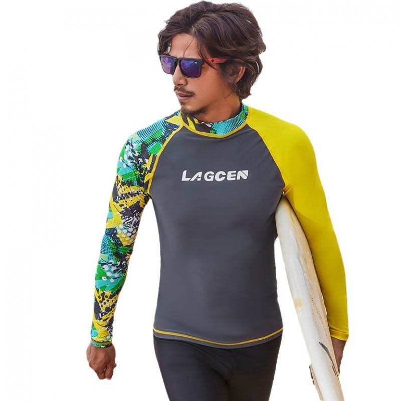 Mens Quick-Dry UV Protection Rash Guard Swimwear Diving Surfing Snorkeling Water Sports Performance Gear