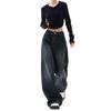 Autumn Women's Oversized Wide-Leg Jeans Baggy High Waisted Denim Trousers Streetwear Vintage Y2k Casual Pants
