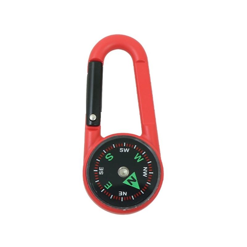 Outdoor Small Compasses Carabiner Double Side Compasses Thermometers Quick Release Mountaineering Hiking Backpack Buckles