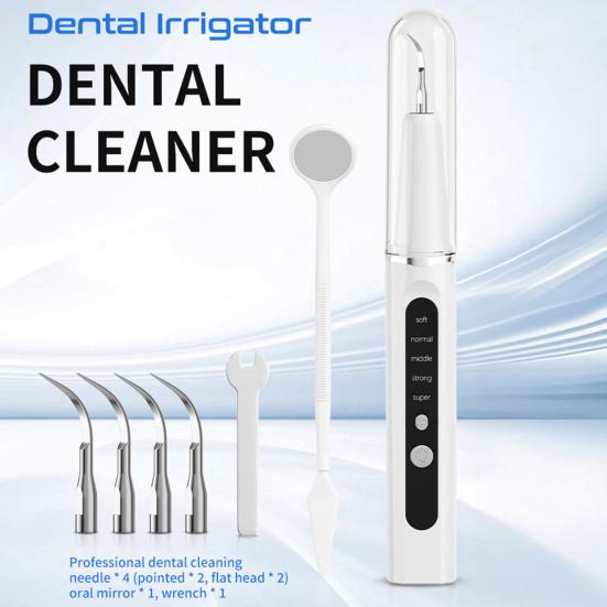 Удаление зубного налета с 1/4 сменными насадками Удаление зубного камня и налета Стоматологический инструмент Домашний Дорожный Перезаряжаемый Ультразвуковой Электрический Очиститель Зубов