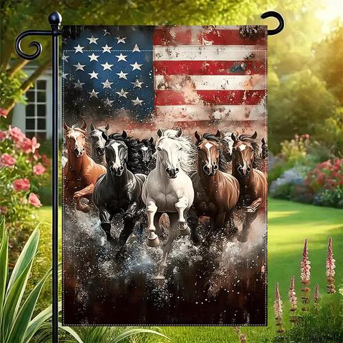 American ag Design with Galloping Horses 3D Print Garden ag EEJ UUN