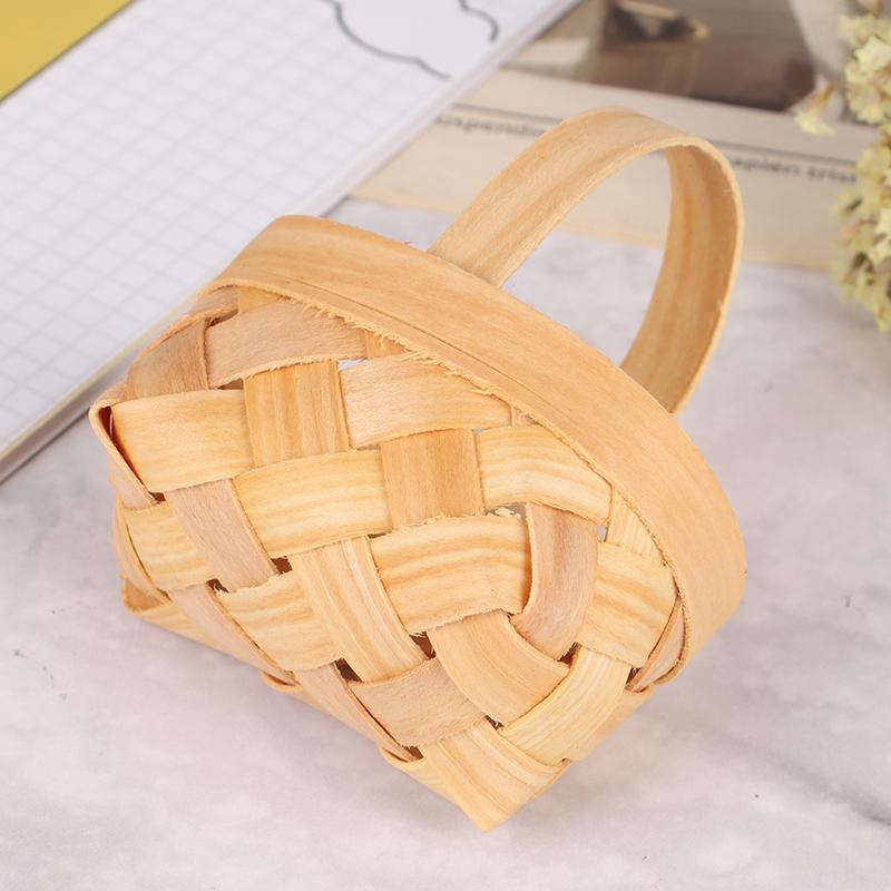 1/12 Cute Dollhouse Hand-Woven Vegetable Food Basket Dolls Miniature Decoration
