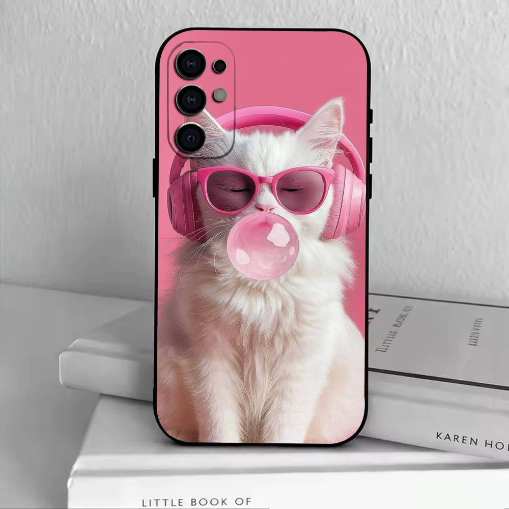 D-Funny Animals Phone Case Black Silicone Soft For Samsung S25,S24,S21,S22,S23,S30,Ultra,S20,Plus,Fe,Lite