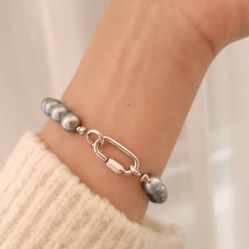 Браслет jewelCOUNTY Розовый Жемчуг Снежинка 925 Пробы
