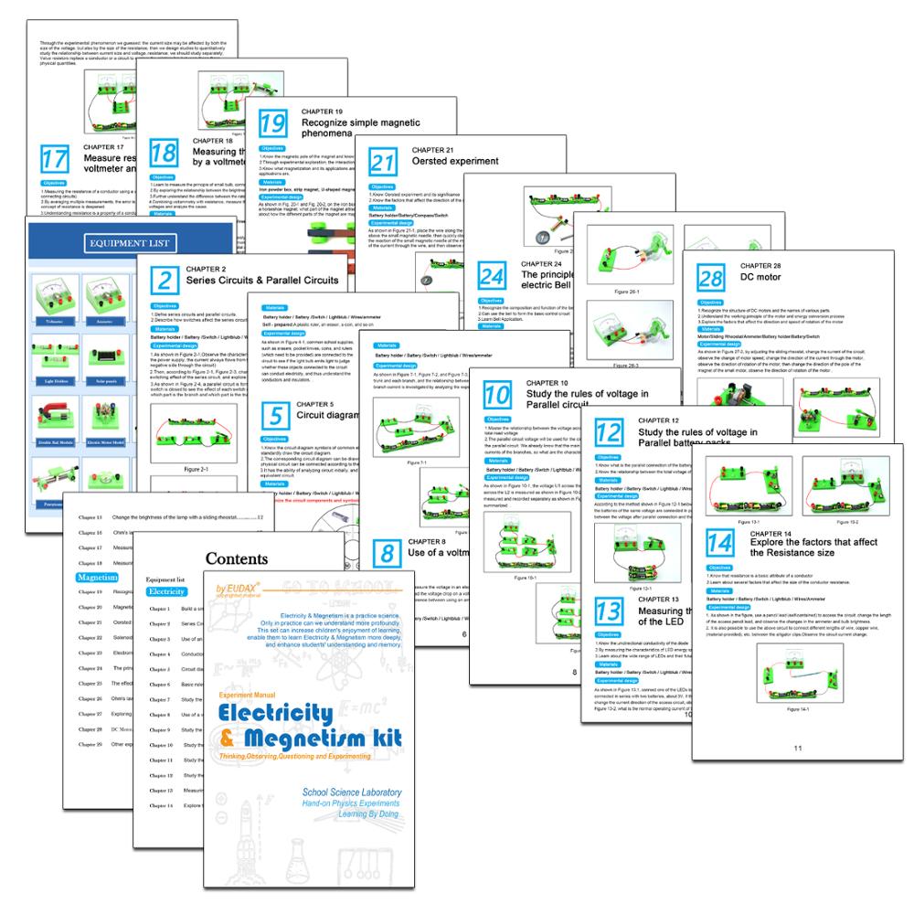 School Physics Labs Basic Electricity Discovery Circuit and Magnetism Experiment Kits for Junior Senior High