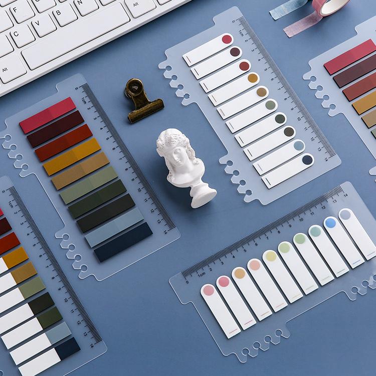 Solid Color Sticky Note Index Label Book Notebook Page Marker Paper Bookmark Tearable Waterproof Stationary Stickers