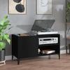 VidaXL Record Cabinet, Side Cabinet with Storage, Furniture for Turntable, Living Room Buffet, Modern, Home Black 831950