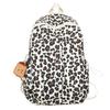 Leopard Print Campus Large Capacity Backpack Color Contrast Women Travel Backpack Middle School Student Schoolbag