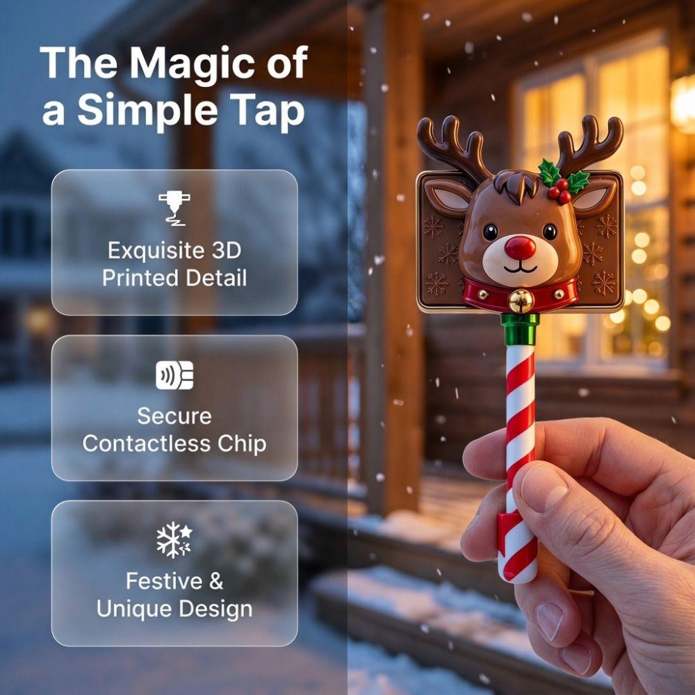 Christmas Tree 3D Print Wand Tap To Pay Creative Credit Card Holder Xmas