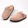 Модные сабо SmilePoP из натуральной замши для женщин и мужчин, мягкая пробковая стелька, кожаные мужские мюли, удобные туфли-картофелины с поддержкой свода стопы, тапочки