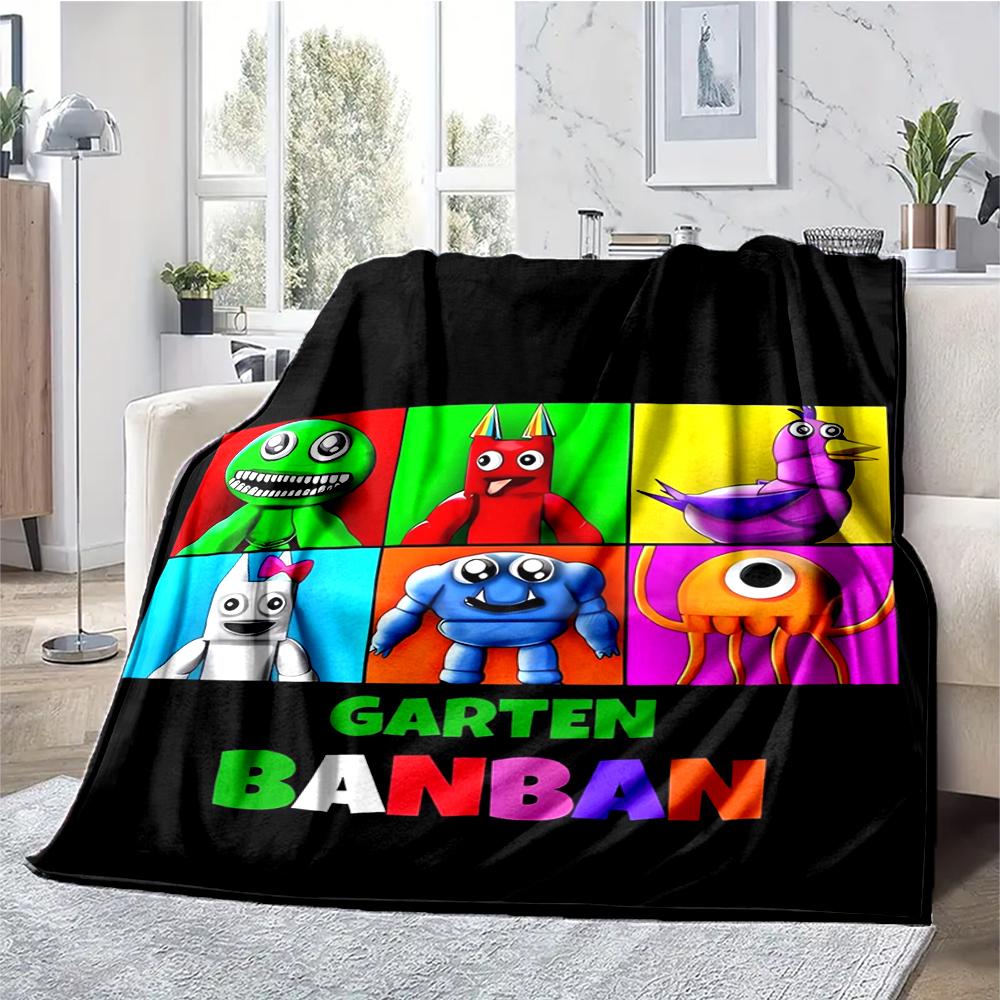 Garten of Banban Theme Printed Blanket - Perfect for Couch, Bed, Travel & Outdoor Use | Machine Washable, Cozy & Durable.