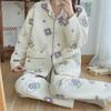 Женский хлопковый пижамный комплект с рисунком — теплый и стильный на осень/зиму