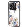 For Xiaomi Redmi Note 14 5G Case Floral Pattern TPU+Tempered Glass Protective Phone Cover