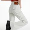 Moonlight gray slightly pulled jeans women's spring new high-waisted slim-fitting and thin versatile pants without legs and trumpet pants