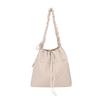 Fashion Drawstring Shoulder Women's Bag 2025 New Nylon Messenger Bag Korean Version Niche Casual Art Canvas Bucket Bag