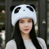 Зимняя мультяшная шапка-панда для женщин, модная плюшевая шапка с ушками панды, женские зимние теплые плотные шапки, можно стирать вручную, легкая
