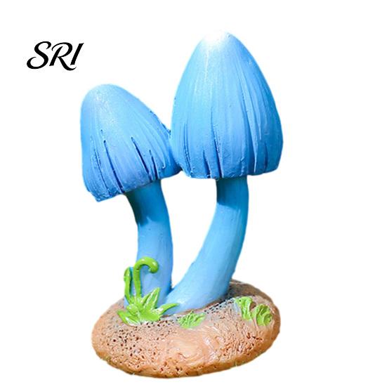 Mini Mushroom Ornament Miniature Synthetic Resin Micro Landscape Potted Plant Decoration Forest Style Fairy Garden Accessories Light-resistant Decor