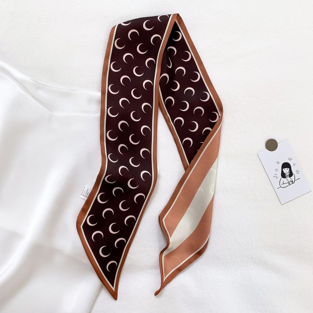 Scarf for Women's Spring and Summer New Korean Version Letter F Decorative Scarf Thin Long Ribbon Hairband Tie Bag