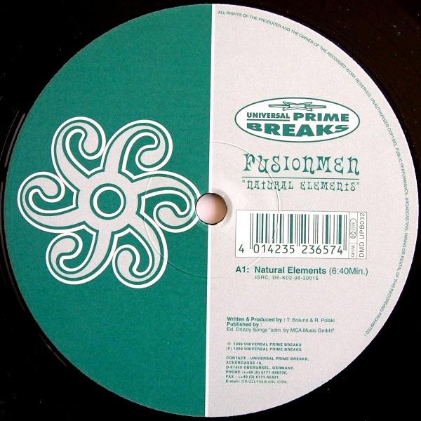 12-дюймовая пластинка FUSIONMEN - Natural Elements UPB032 Universal Prime 1998 Германия Танцевальная и электронная музыка Б/У