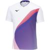 Badminton Wear Game Shirt Sweat Absorbent Quick Drying Easy To Move Soft Tennis Wear 72MAA501 White X Purple S [Mizuno]