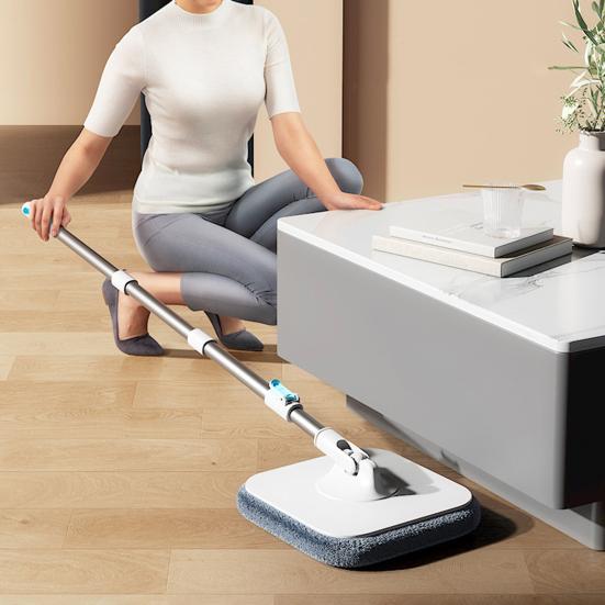Набор швабр из нержавеющей стали с выдвижной ручкой, вращающейся на 360 градусов, для влажной и сухой уборки, микрофибра