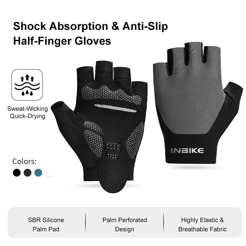 INBIKE Cycling Gloves Summer MTB Bike Gloves for Men Biking Gloves Gel Padded Half Finger Road Bike Bicycle Gloves Accessoiries
