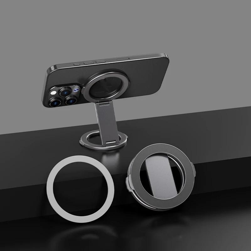 Держатели для мобильных телефонов Magsafe Магнитные Металлические Сильное Присасывание Вращающиеся Двусторонние Поглощение Портативные Универсальные Настольные Стенды