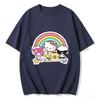 2026 Футболка HelloKitty из мягкого хлопка с коротким рукавом и круглым вырезом, милый принт, легкий летний топ для женщин, повседневная одежда