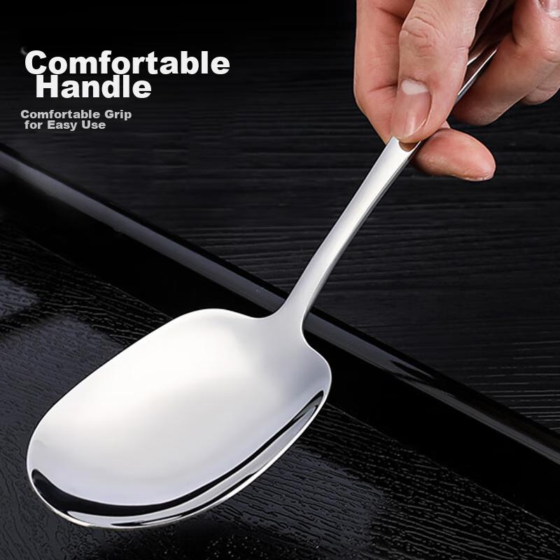 Shihua 304 Stainless Steel Serving Spoon, Thickened And Enlarged, for Rice And Vegetables, Spatula Spoon, Single Serving Spoo