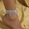 1 шт. Женская модная трендовая цепочка на ногу с кисточкой, цирконовые аксессуары, подходит для свидания, вечеринки, фестиваля, подарки