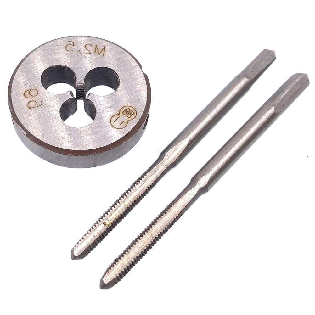 HSS M2.5 x 0.45 мм конический и пробковый метчик и M2.5 x 0.45 мм плашка метрическая резьба правая
