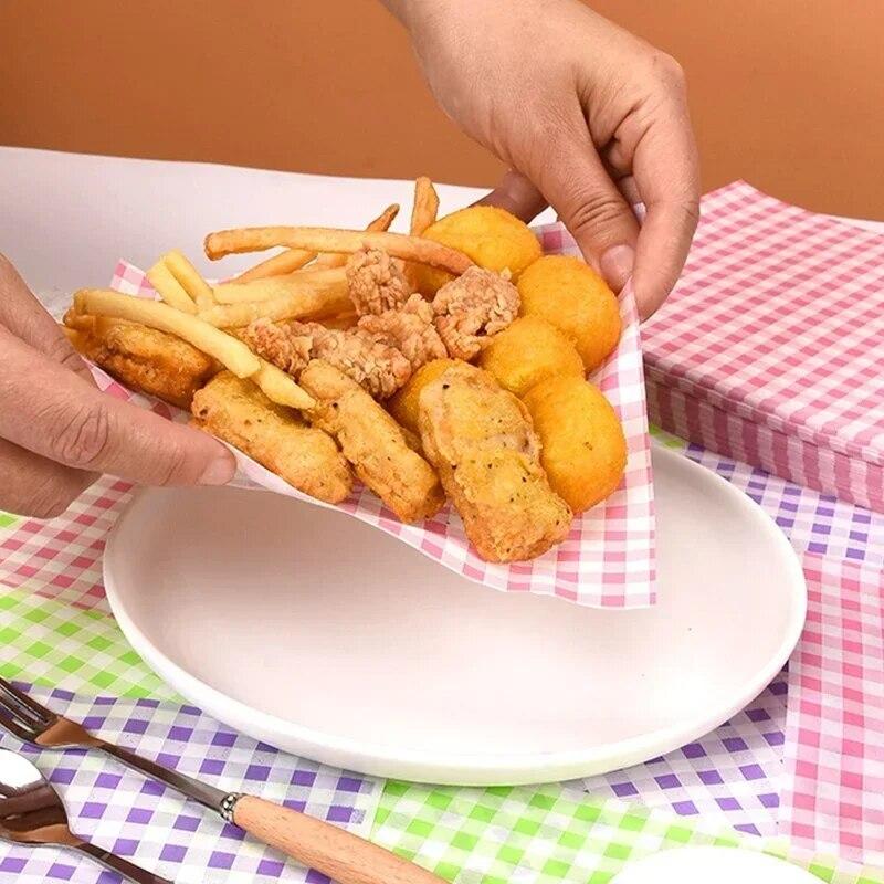 100 шт., пищевая бумага, маслостойкая бумага, хлеб, сэндвич, бургер, картофель фри, макароны, упаковка, кухонный инструмент для выпечки, упаковочный декор