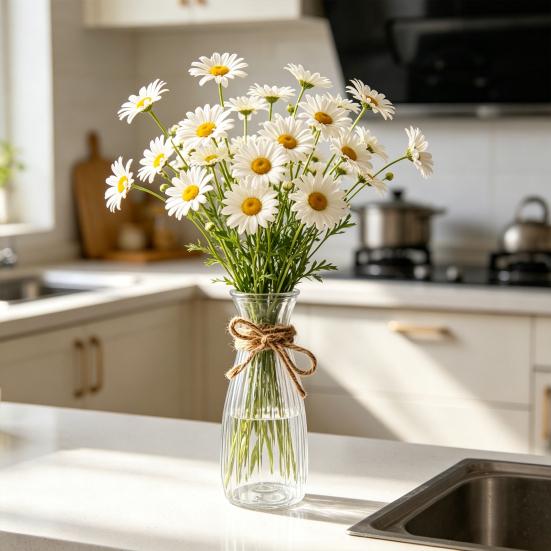 Plastic Clear Bud Vases, Modern Table Centerpiece Flower Vase, Simple Transparent Decorative Vase for Home Dining Table Wedding Flower Arrangement