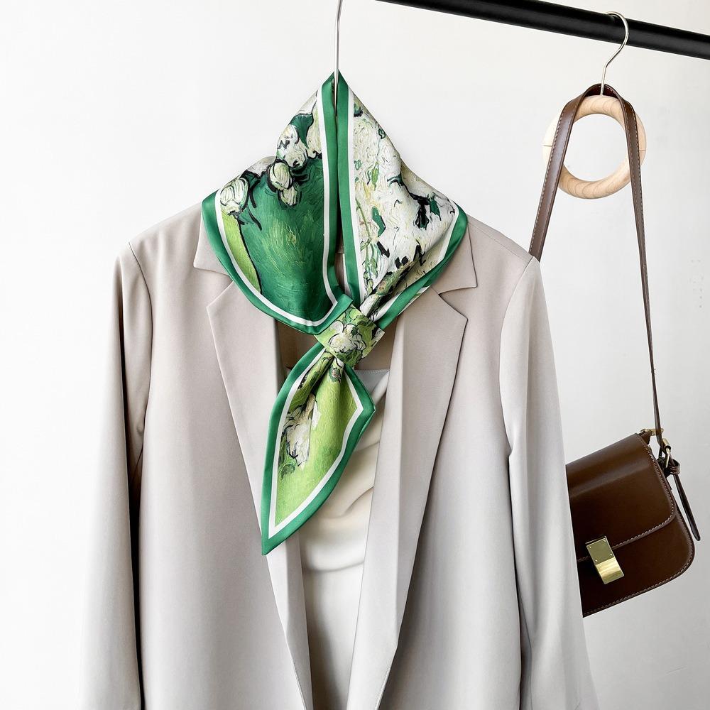 76 * 13cm Summer Women'S New Medium To Long Scarf Shawl Breathable Sunscreen Fashionable Versatile Premium Silk Scarf