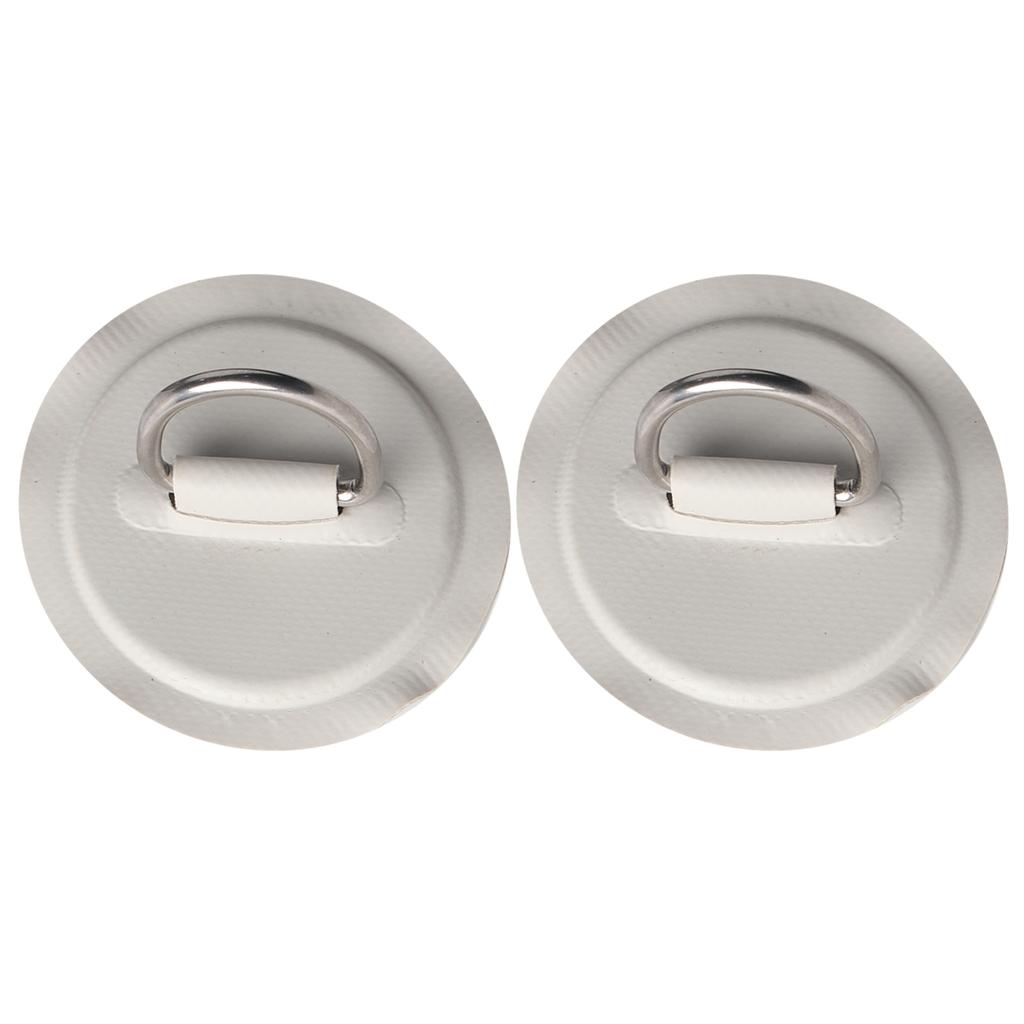 2pcs Inflatable Boat Kayak DRing Pad Patch PVC Marine Stainless Steel Fixed Buckle(Gray )