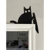 1Pc Black Cat Door Topper Decoration – Wooden Over Door Frame Decor, Spooky Cat Silhouette For Home Decor, Wall Art, And Seasonal Decoration
