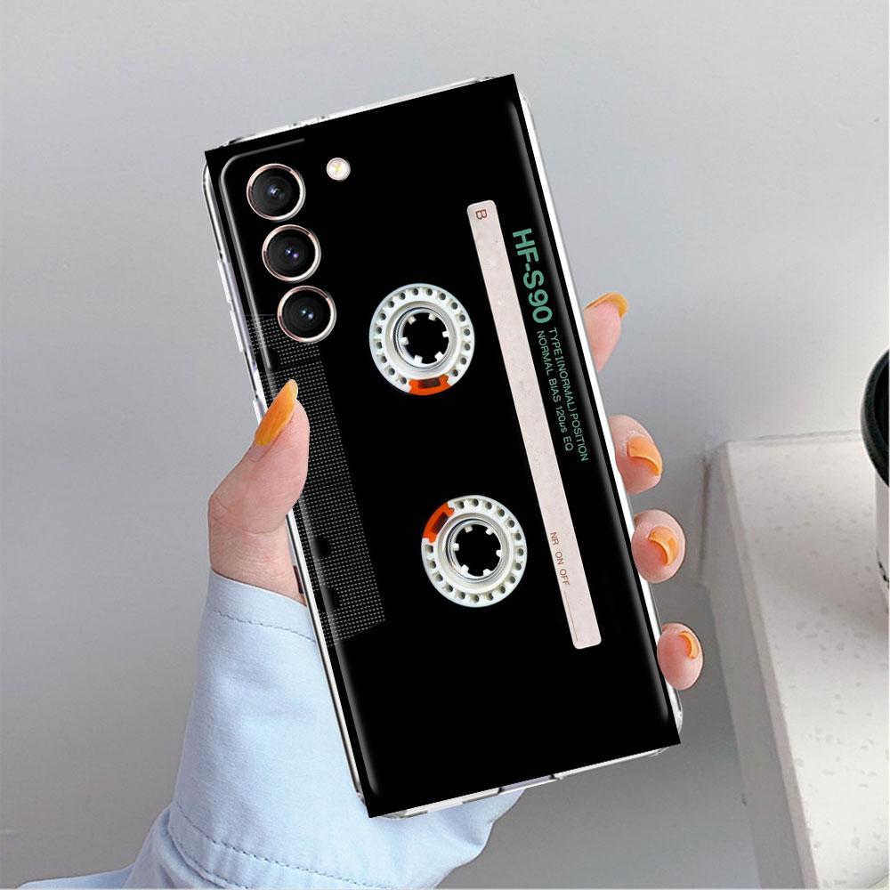 Винтажный прозрачный чехол в стиле ретро с кассетой для Samsung Galaxy S22 S20 FE S21 S10 S9 Plus Note 20 Ultra 10 Lite Phone Shell