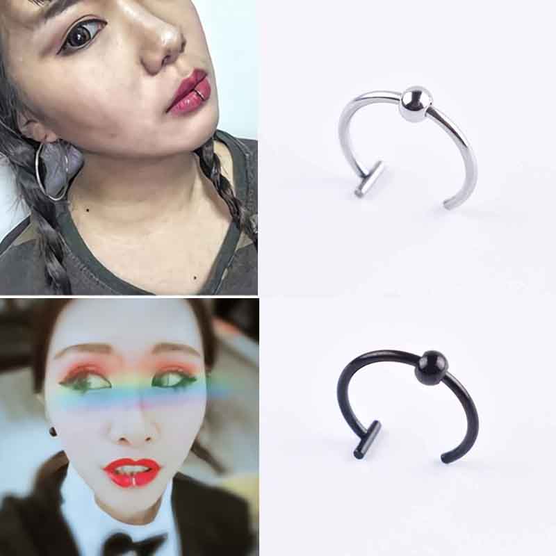 Хорошие украшения для тела Кольца для губ Кольцо для носа Клипса для рта Медицинская титановая сталь Клипса для тела Поддельный пирсинг 1 шт.