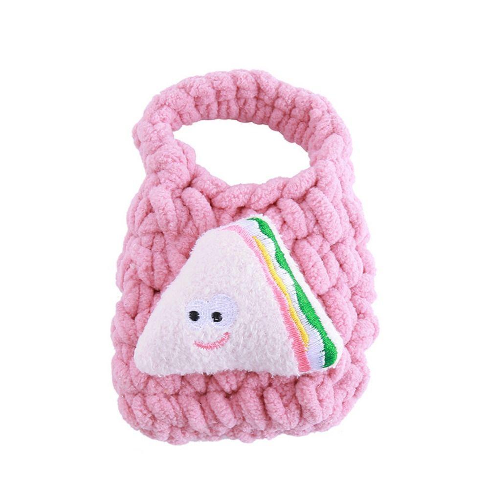 Plush Crochet Earphone Knitted Bag Hamburg Portable Coin Purse Mini Knitted Handbag Little Gift