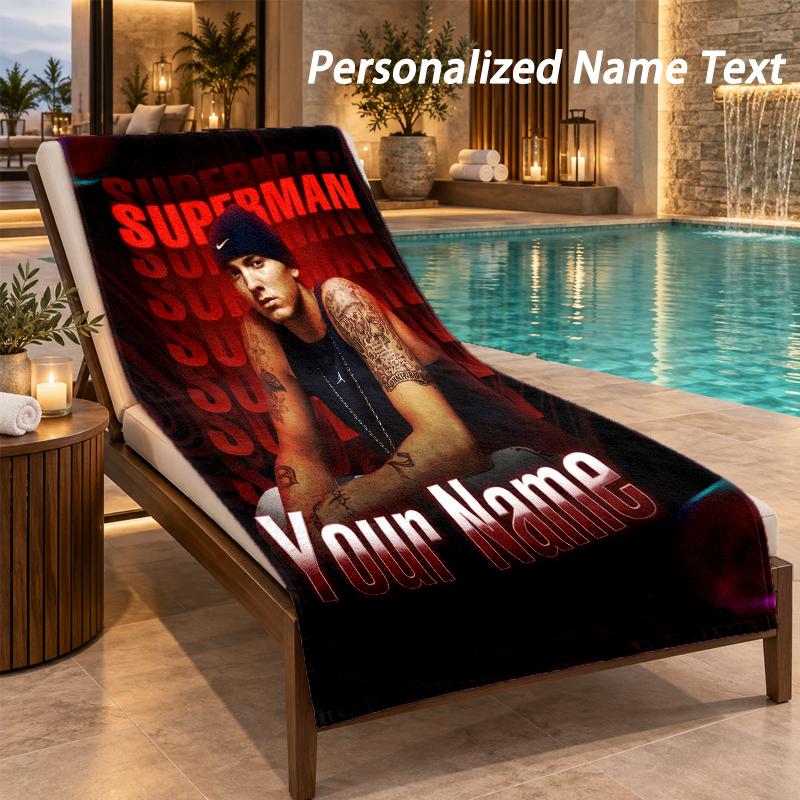 Eminem Custom Name Beach Towel Large Soft Towel for Indoor Bathroom Outdoor Beach