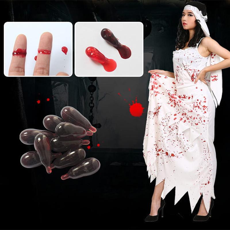 5Pcs Fake Drugs Halloween Party Supplies Fake Blood Capsules Mouth Women Liquid Makeup Blood Capsules