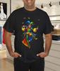 Jester Chaos TShirt – Vibrant Harlequin Joker Design On Black Tee