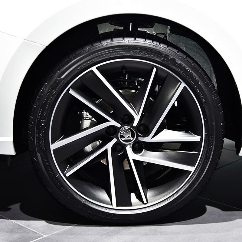 AEL1 4Pcs 56mm Car Wheel Center Hub Caps Dust Cover Sticker For Skoda Kodiaq Fabia Kamiq Rapid Scala Kami Karoq Octavia 3 A5 A7