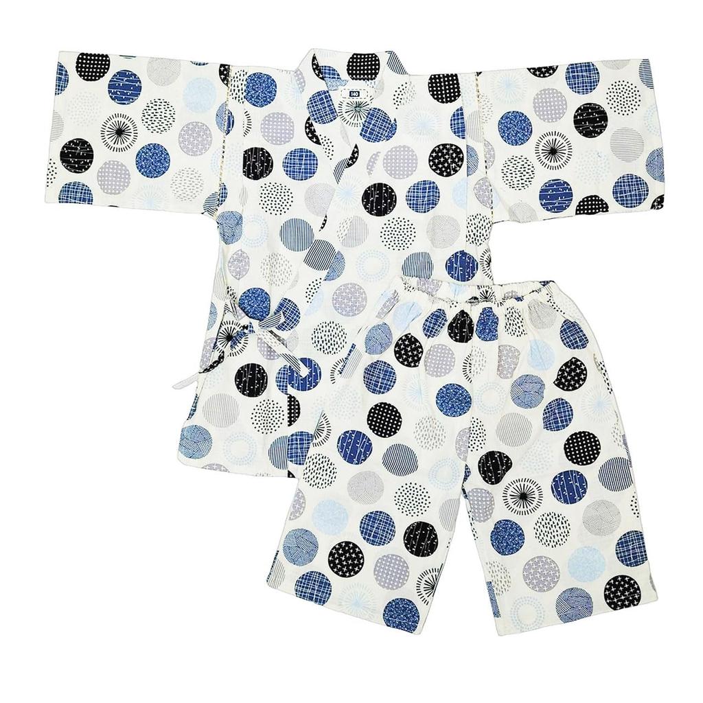 Jinbei Set for Boys and Nordic Polka Dot Made in Southern Cross 160cm Children's Juniors, Pattern, Japan, 100% Cotton, Fabric, Gray,