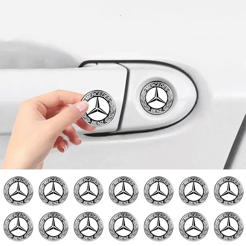 2/5/10Pcs Car Door Lock Keyhole Protection Stickers Emblem For Mercedes Benz W211 W205 W213 W203 C218 A207 CLA CLS E Class U2