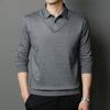 Men's Sweater Fake Two-piece Autumn New Shirt Collar Sweater Business Casual Men's Middle-aged Fashion Pullover