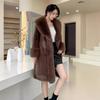 European and American autumn and winter women's extended imitation fur suit collar coat coat artificial fur imitation fur coat