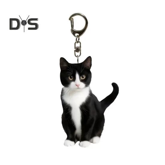 Брелок в форме мультяшного кота 2D акриловый брелок в виде кота ключи вечеринки универсальный брелок сумка брелок аксессуар