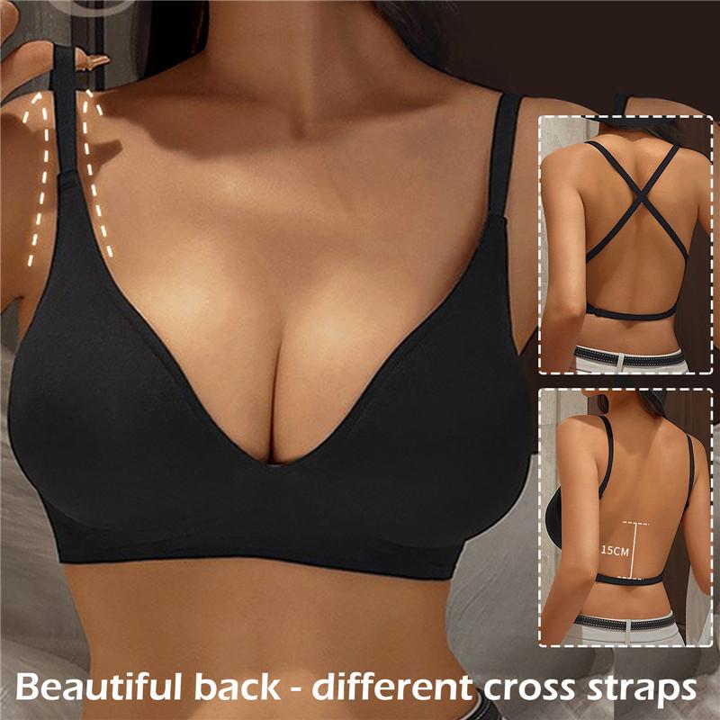 U-образный ультратонкий не оставляющий следов бюстгальтер с открытой спиной, сексуальный бюстгальтер с бретельками крест-накрест, поддерживающий пуш-ап, женский бюстгальтер с лямками