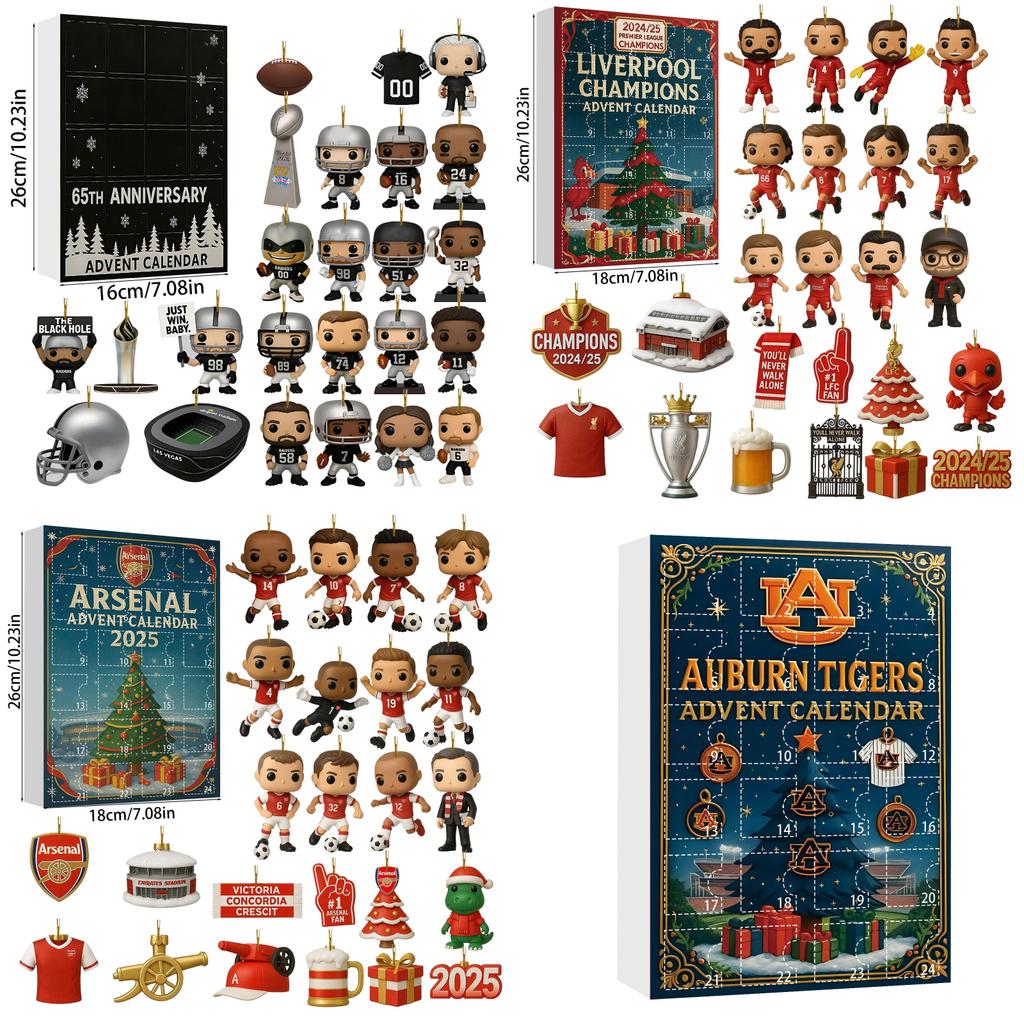 Арсенал Ливерпуль Футбол Акриловый Рождественский Блайнд Бокс Украшение на Елку с Мультяшными Персонажами для Праздничного Декора